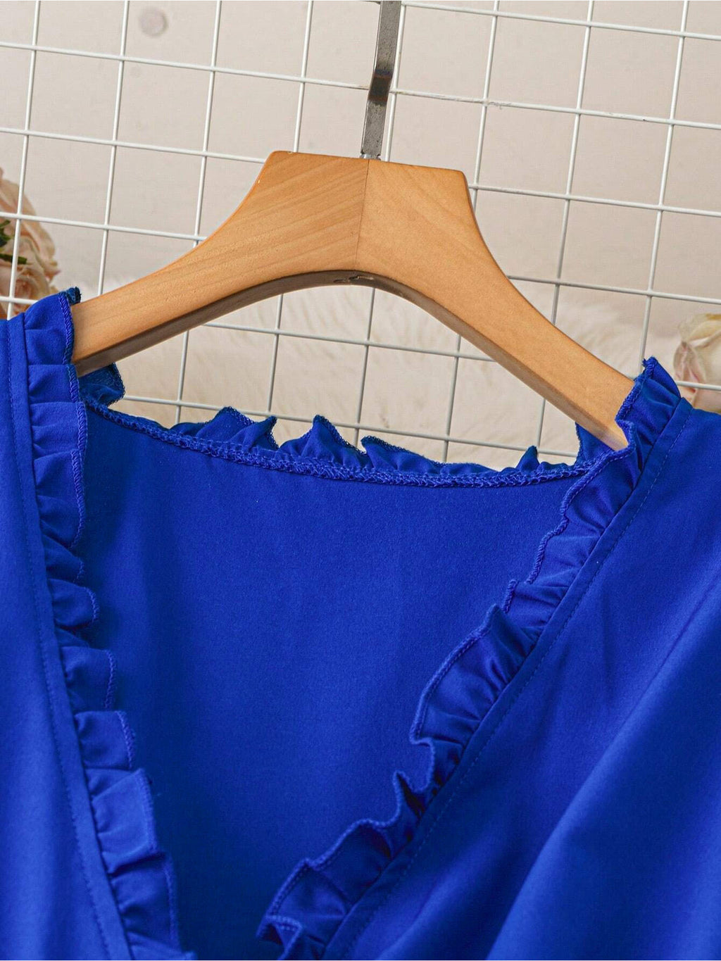 Robe midi grande taille — Bleu roi, jupe plissée et ceinture