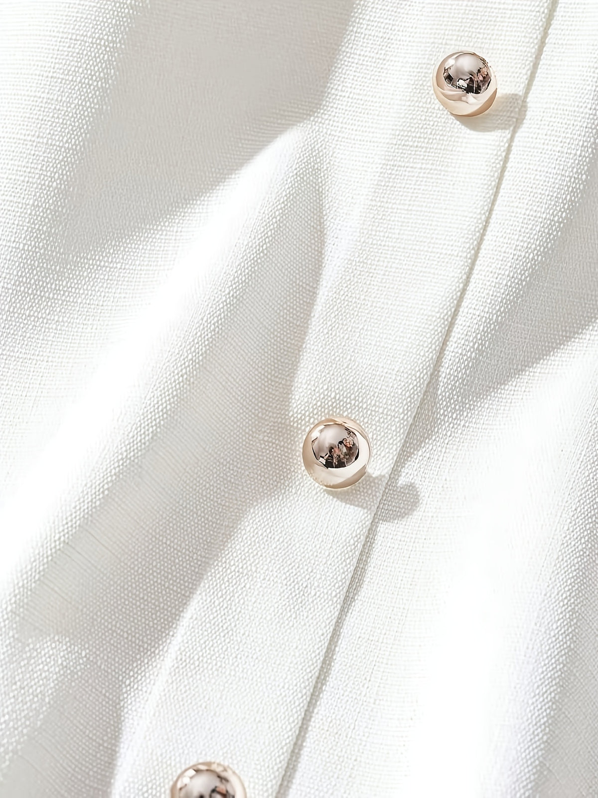 Robe midi grande taille — Boutons perlés sur crêpe gaufré