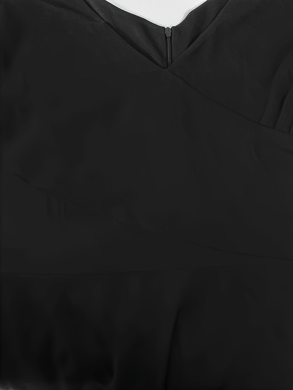 Robe midi grande taille — Mousseline à manche cape drapée