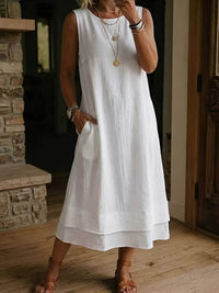 Robe midi grande taille — Ourlet double couche, dix coloris