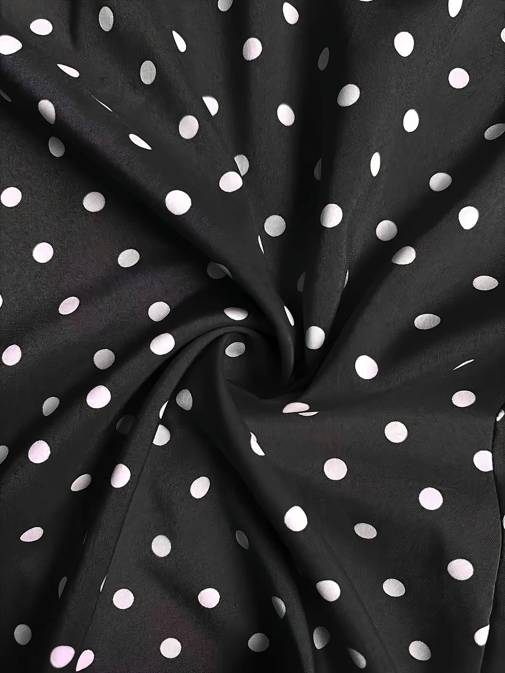 Robe midi grande taille — Semis de pois et taille smockée