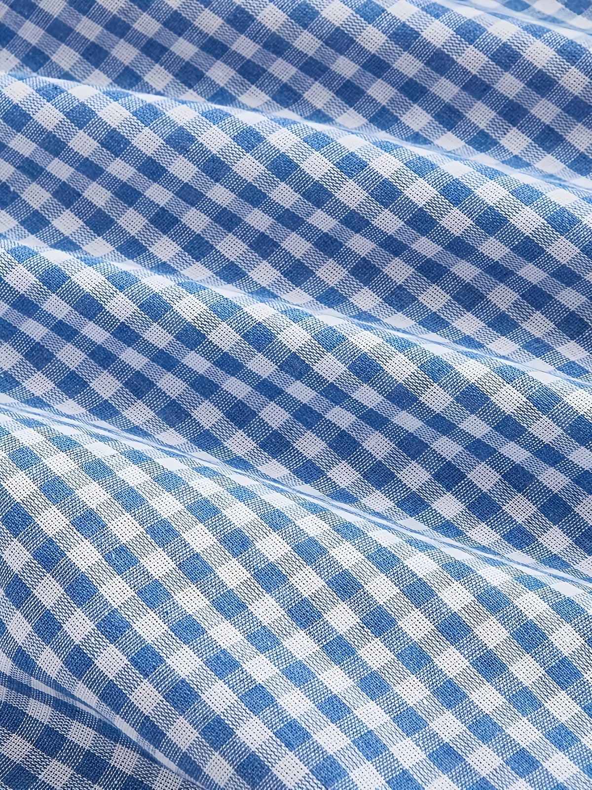 Robe midi grande taille — Carreau bleu et ruban à œillets