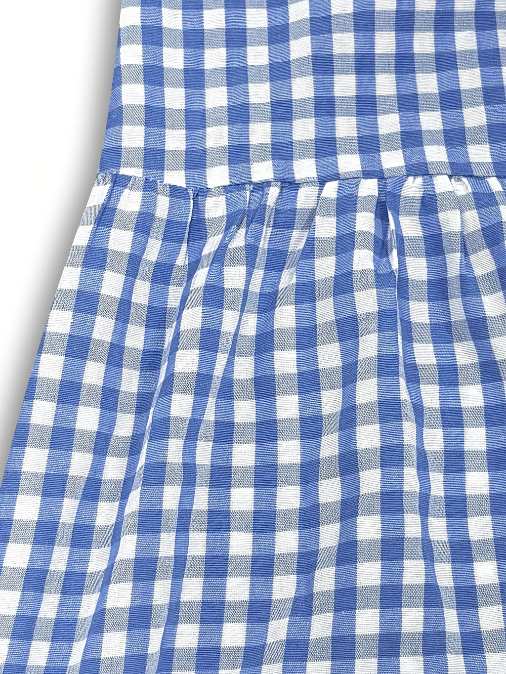 Robe midi grande taille — Vichy brun et volant d'ourlet