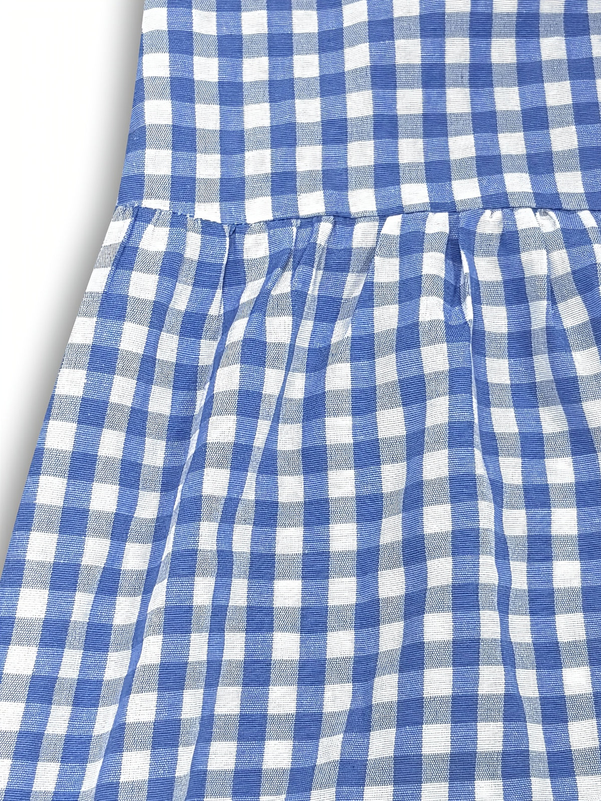 Robe midi grande taille — Vichy brun et volant d'ourlet