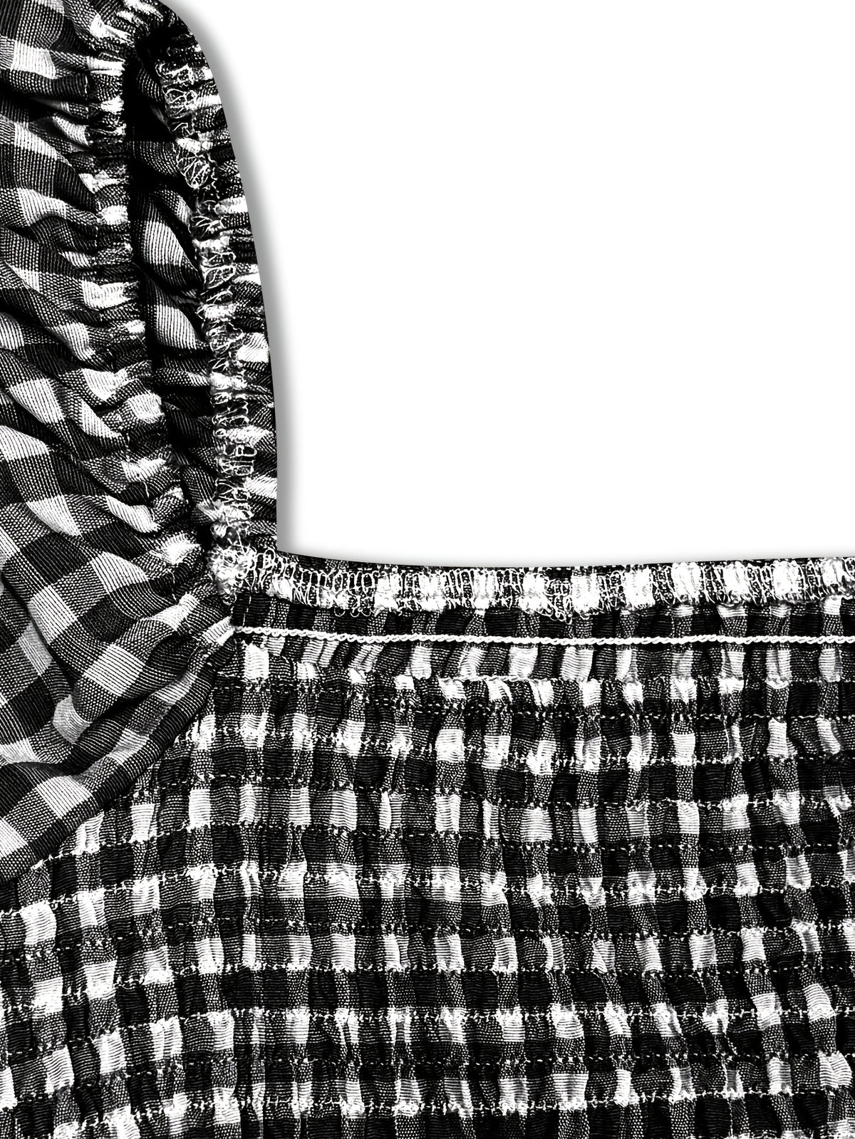 Robe midi grande taille — Vichy brun et volant d'ourlet