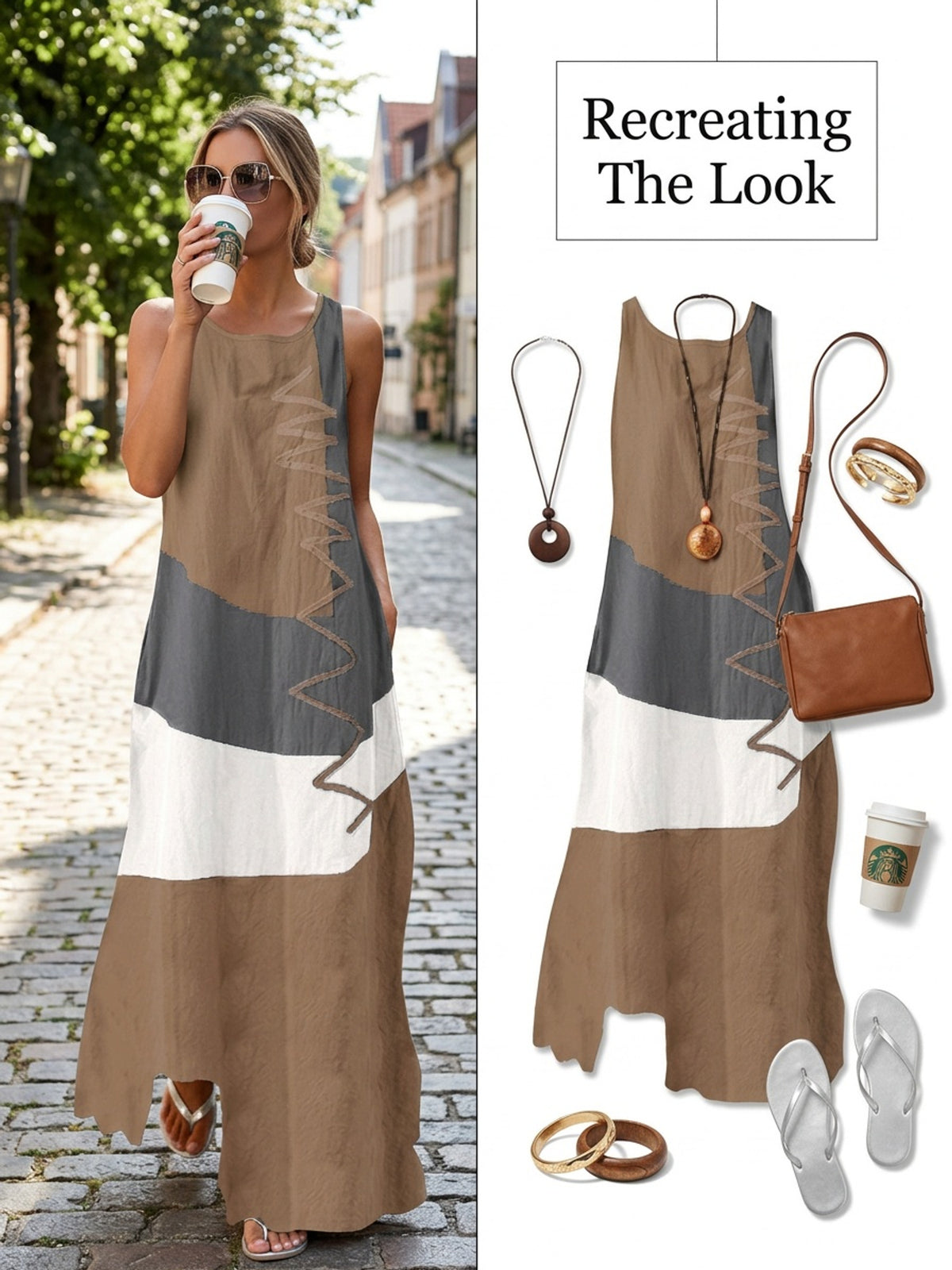 Robe originale grande taille, bandes contrastées, manches