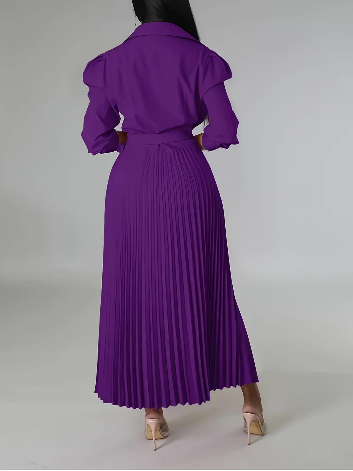 Robe portefeuille grande taille — Jupe plissée accordéon