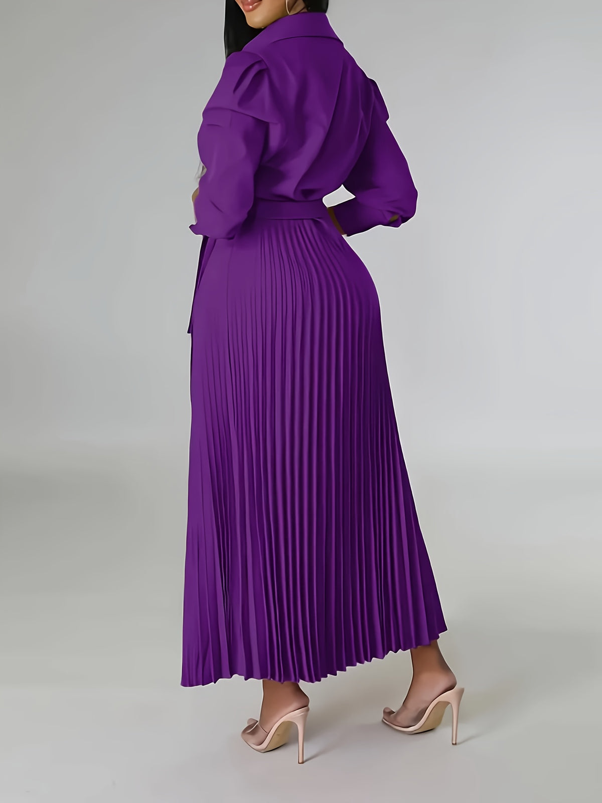 Robe portefeuille grande taille — Jupe plissée accordéon