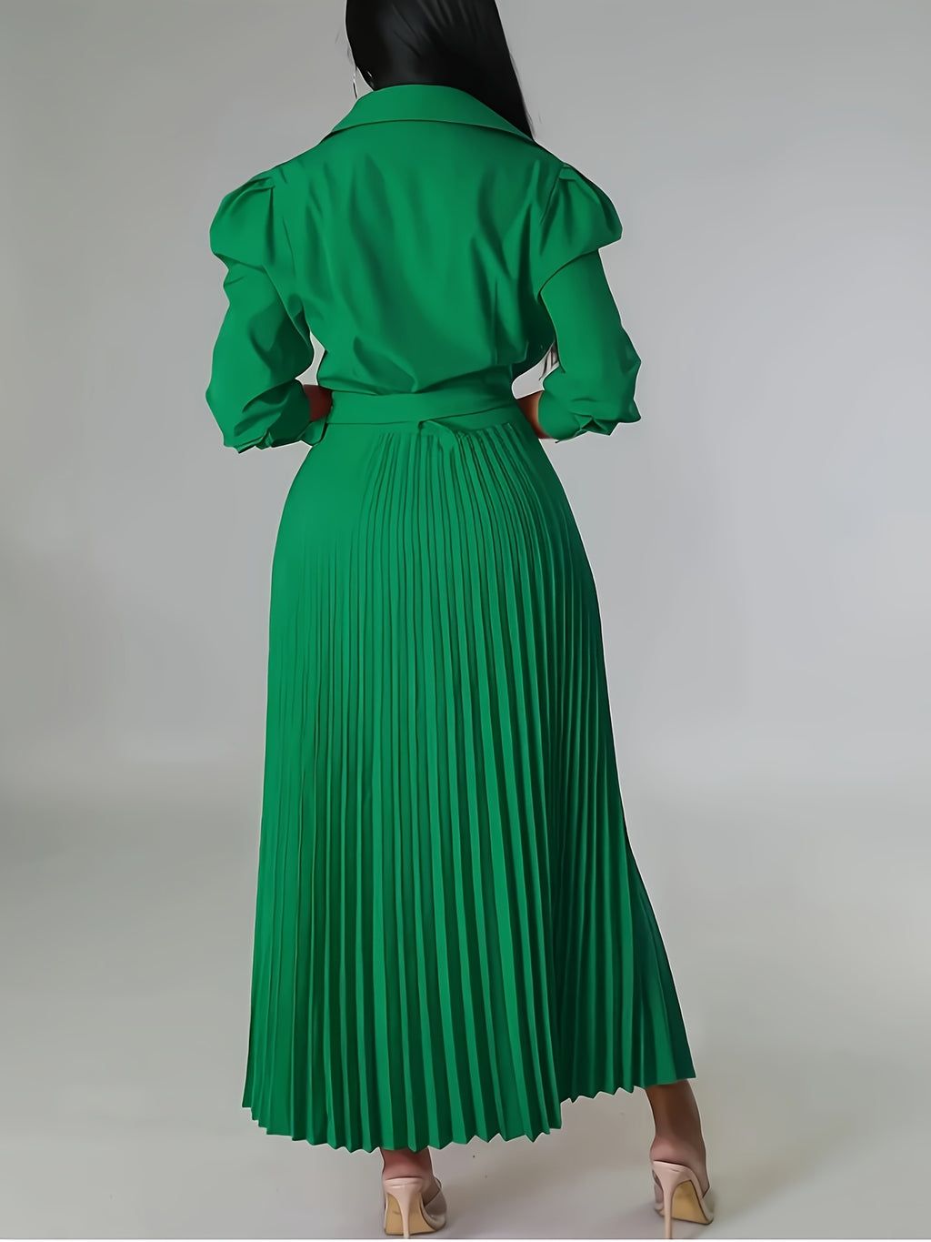 Robe portefeuille grande taille — Jupe plissée accordéon
