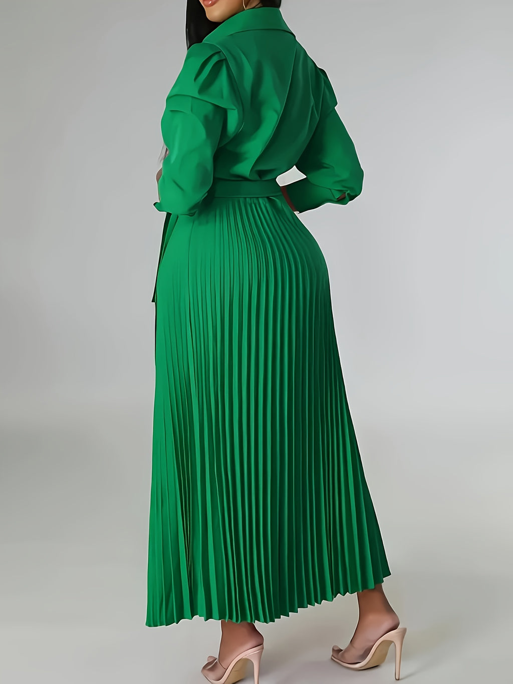 Robe portefeuille grande taille — Jupe plissée accordéon