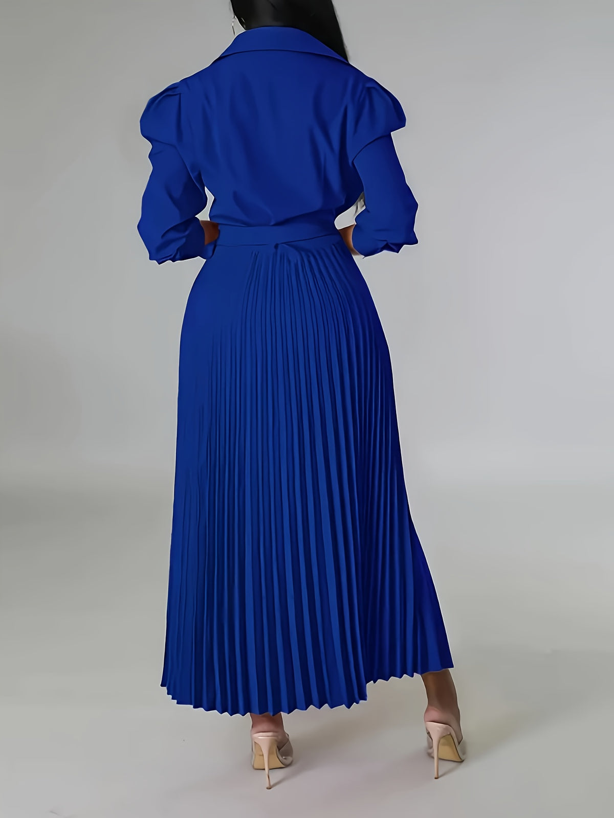 Robe portefeuille grande taille — Jupe plissée accordéon