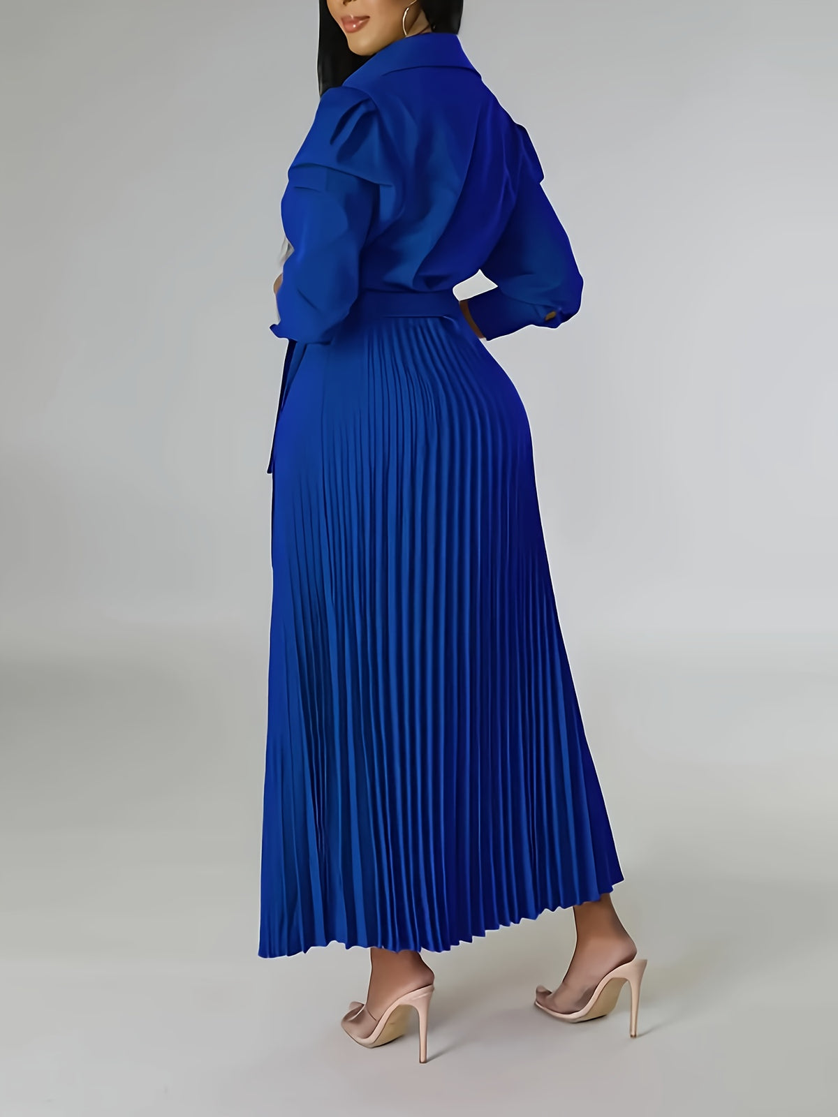 Robe portefeuille grande taille — Jupe plissée accordéon