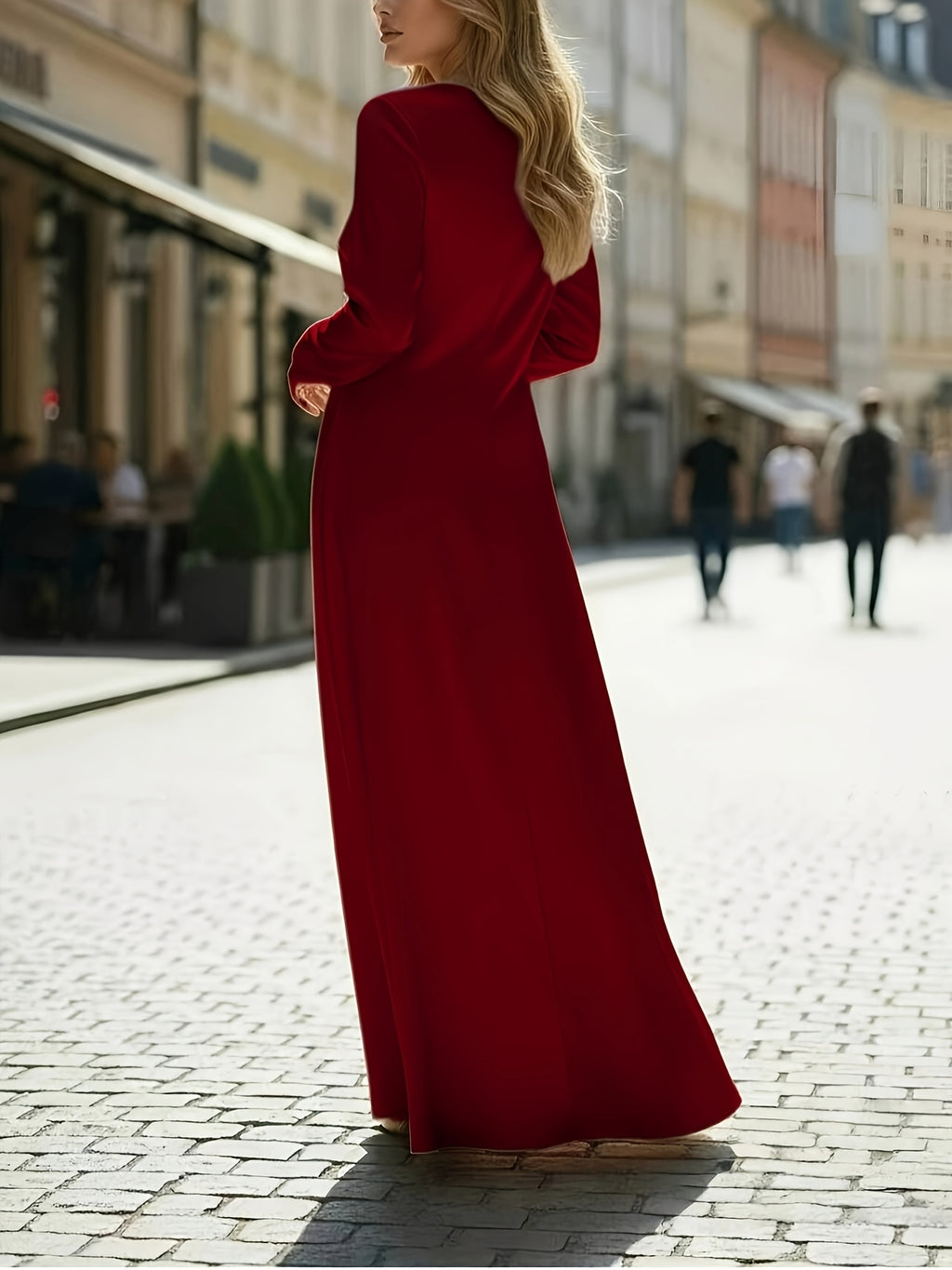 Robe en satin grande taille — Longue et fluide à col en V
