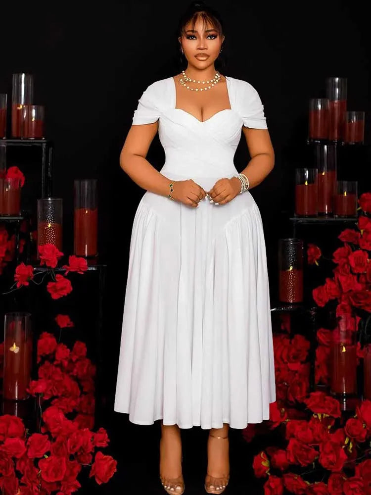 Robe de soirée grande taille, blanc