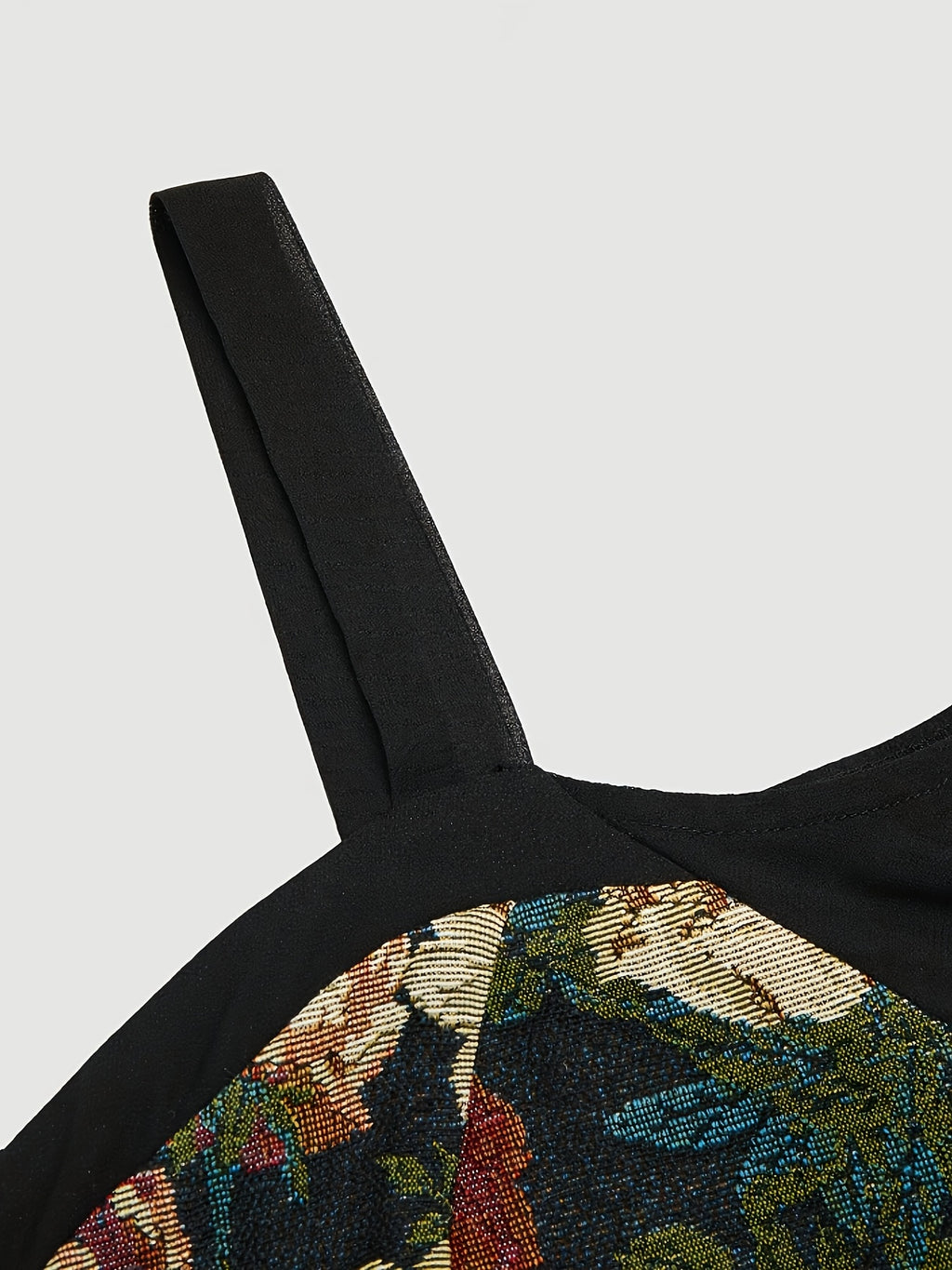Robe de soirée grande taille — Buste jacquard et jupe noire