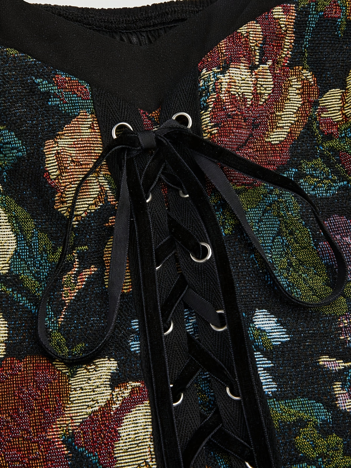 Robe de soirée grande taille — Buste jacquard et jupe noire