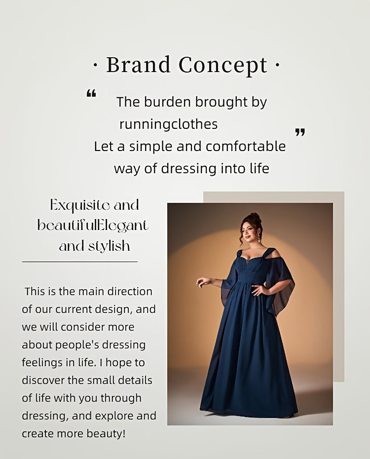 Robe de soirée grande taille — Bretelles sur épaule nue