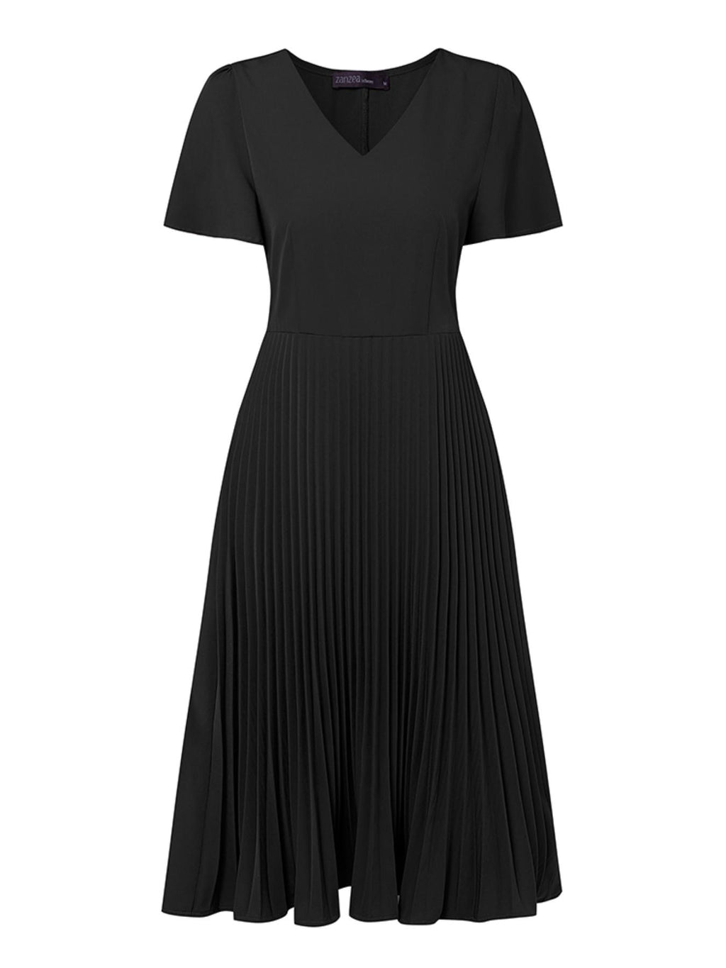 Robe midi grande taille — Trapèze plissée en trois unis