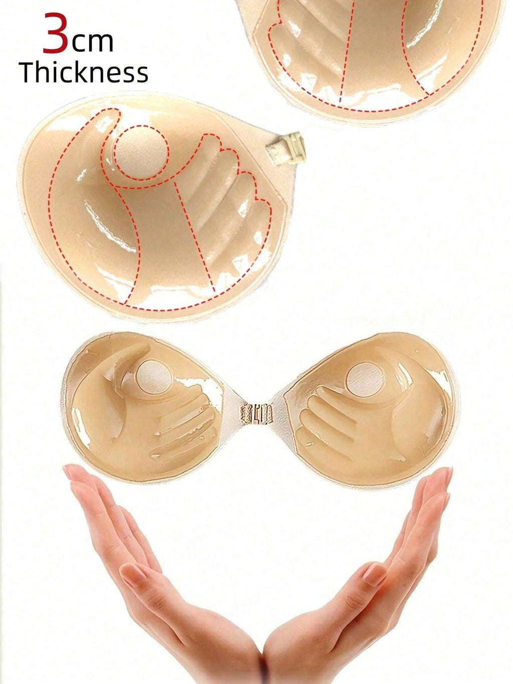 Soutien-gorge adhésif grande taille — Une paire nude, une noire