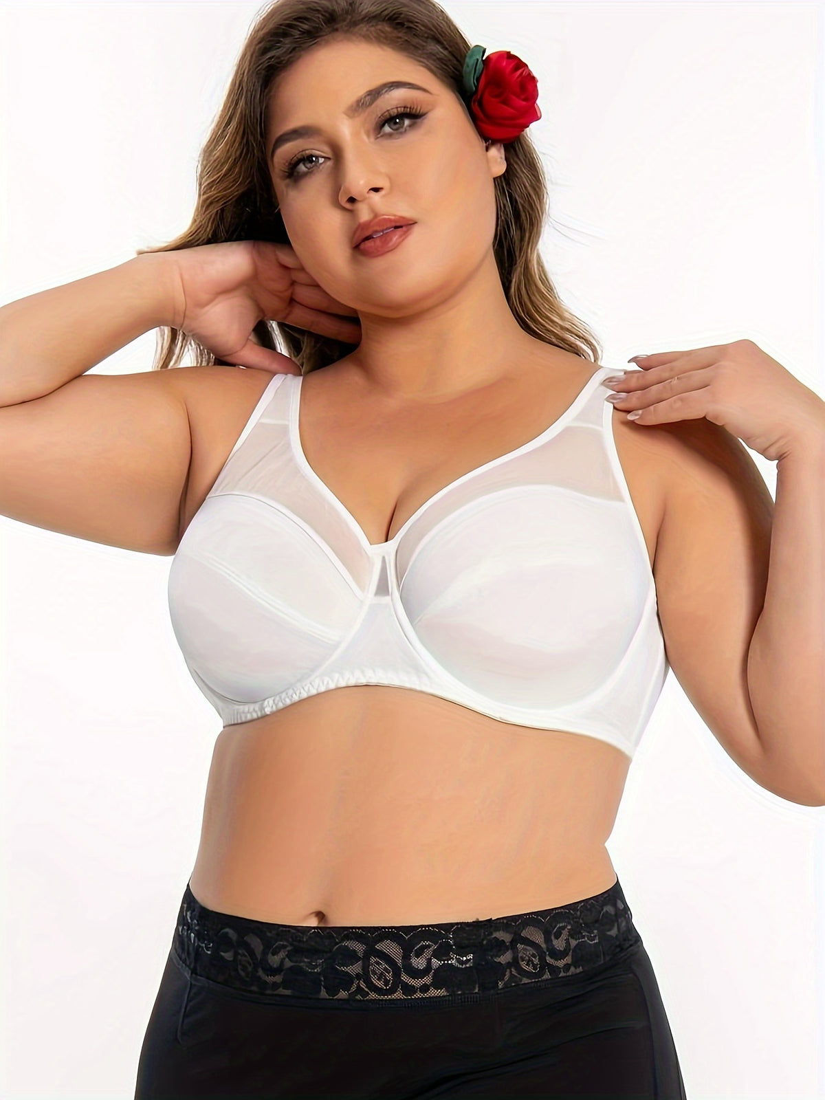 Soutien-gorge grande taille — Voile clair sur bonnet armé