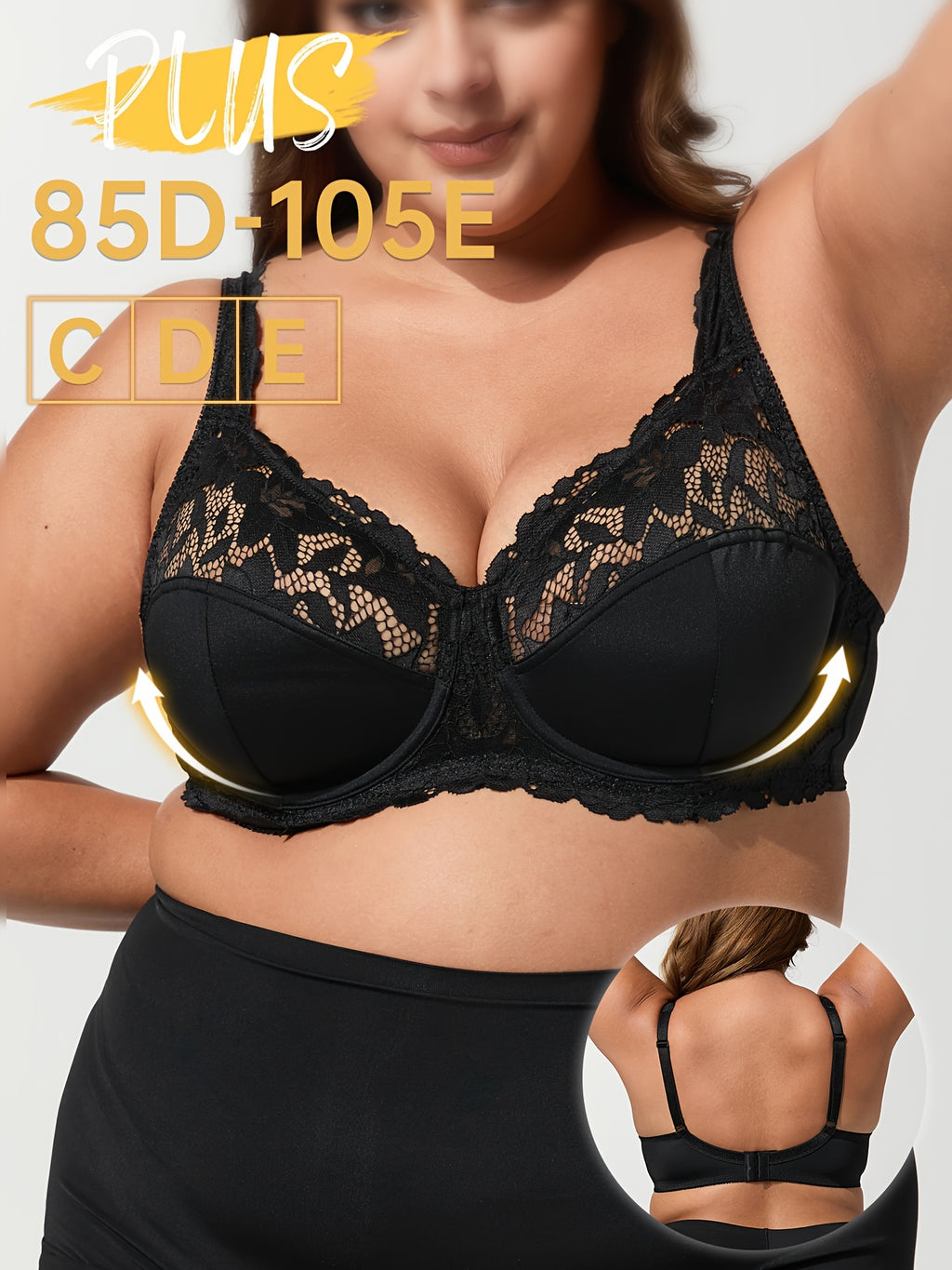 Soutien-gorge à armatures grande taille — Bleu canard, dentelle