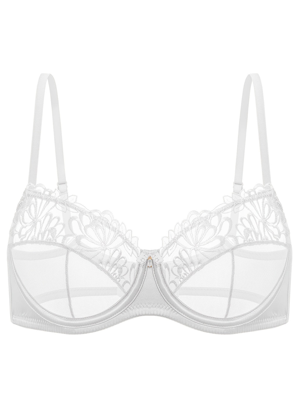 Soutien-gorge grande taille, broderie en relief, trois coloris