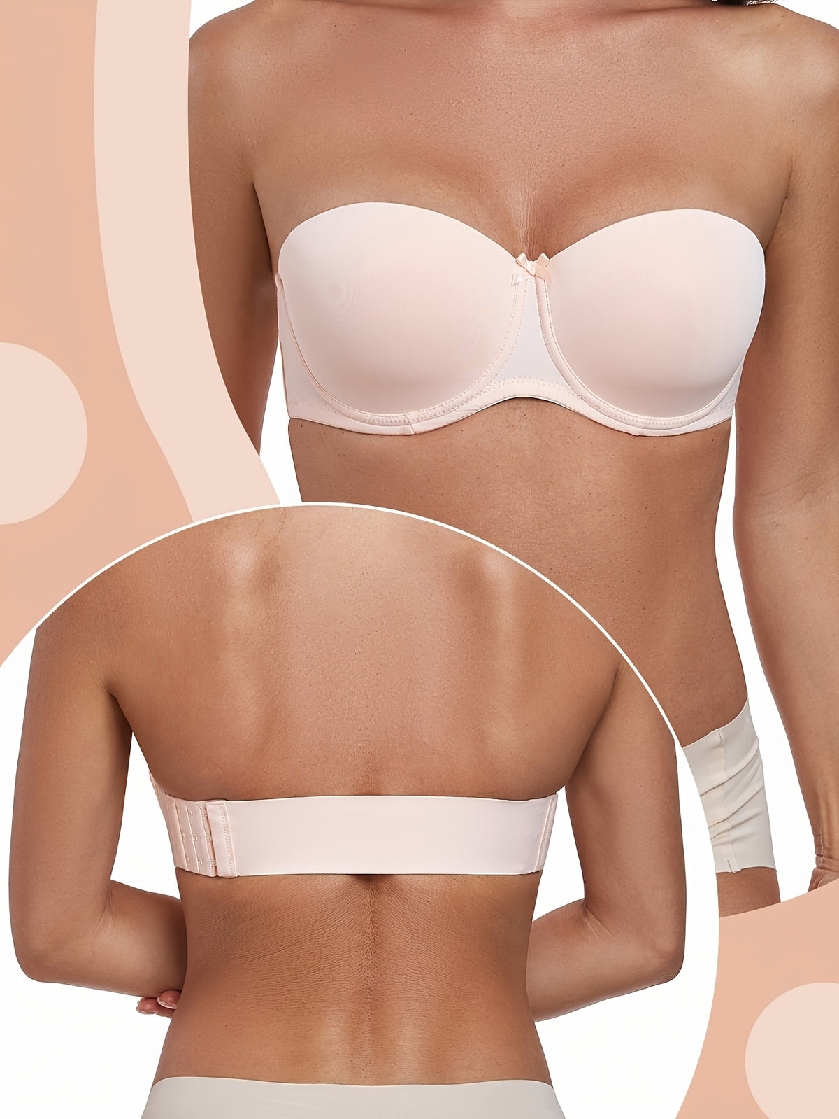 Soutien-gorge balconnet grande taille, lot de 3 sans bretelles
