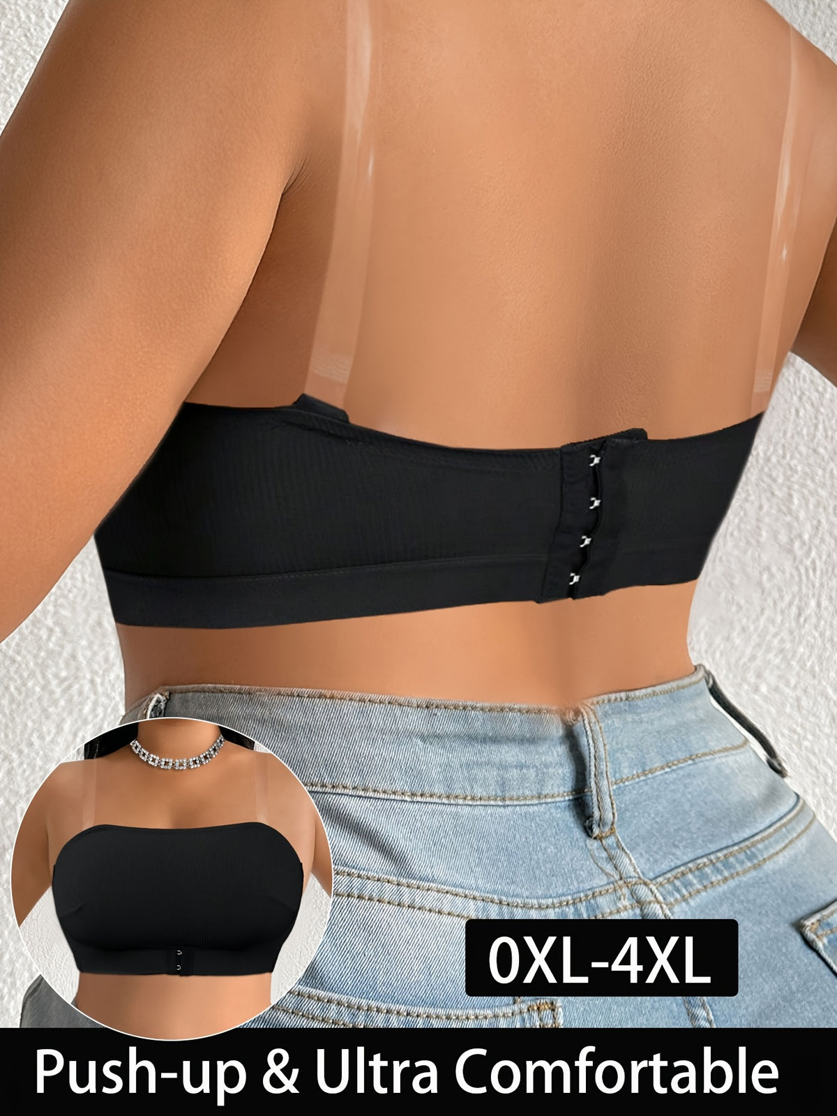 Soutien-gorge sans armature grande taille — Bandeau agrafé devant