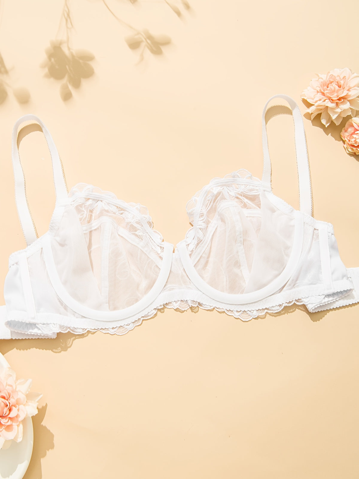 Soutien-gorge grande taille — Blanc, bonnets non doublés