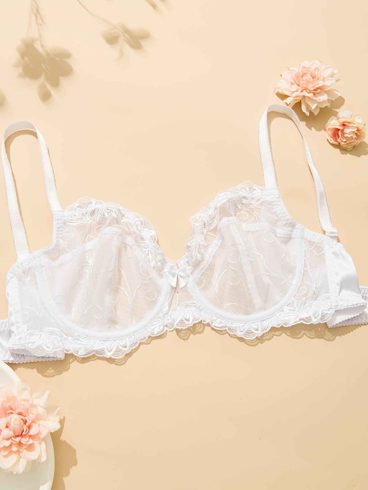 Soutien-gorge grande taille — Blanc, bonnets non doublés