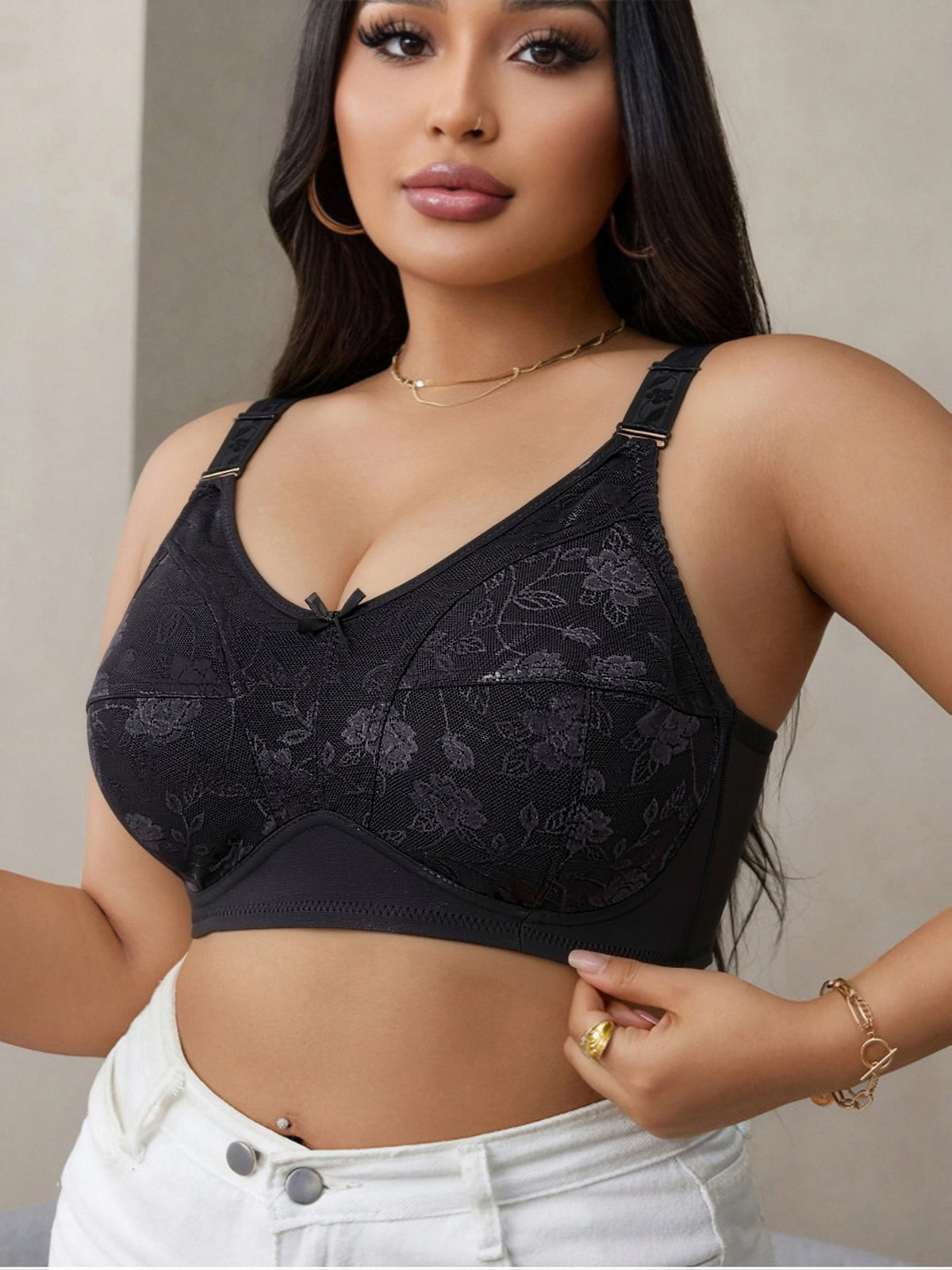 Soutien-gorge grande taille, bonnet, tour de dos 90