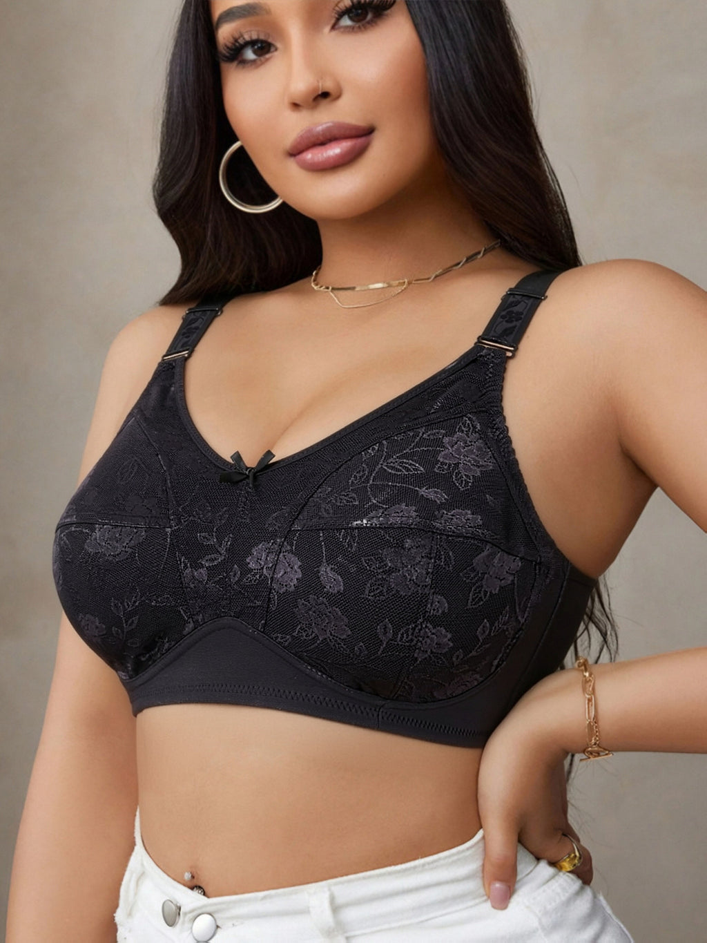 Soutien-gorge grande taille, bonnet, tour de dos 90