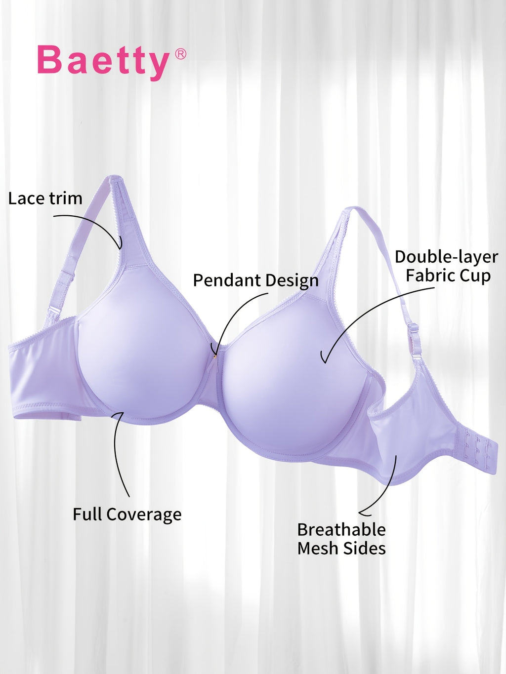 Soutien-gorge grande taille — Bonnet double, dentelle et perle