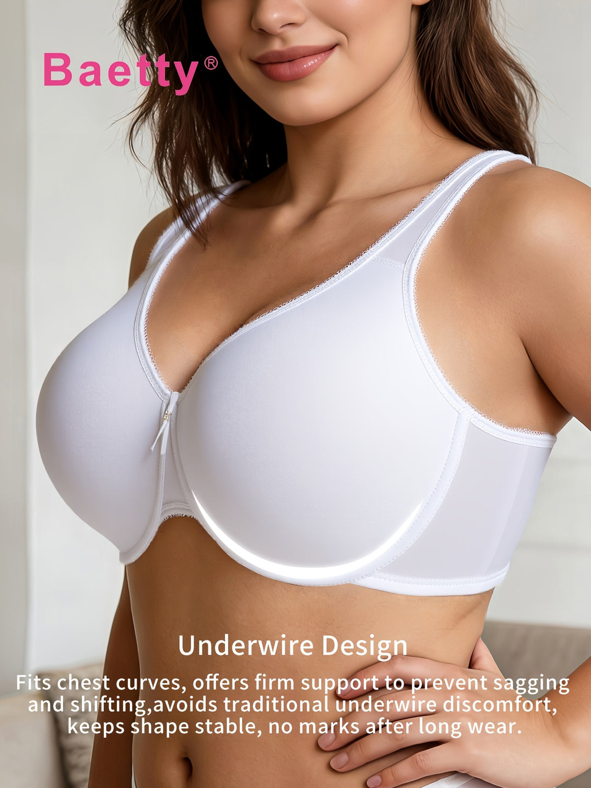 Soutien-gorge grande taille — Bonnet double, dentelle et perle