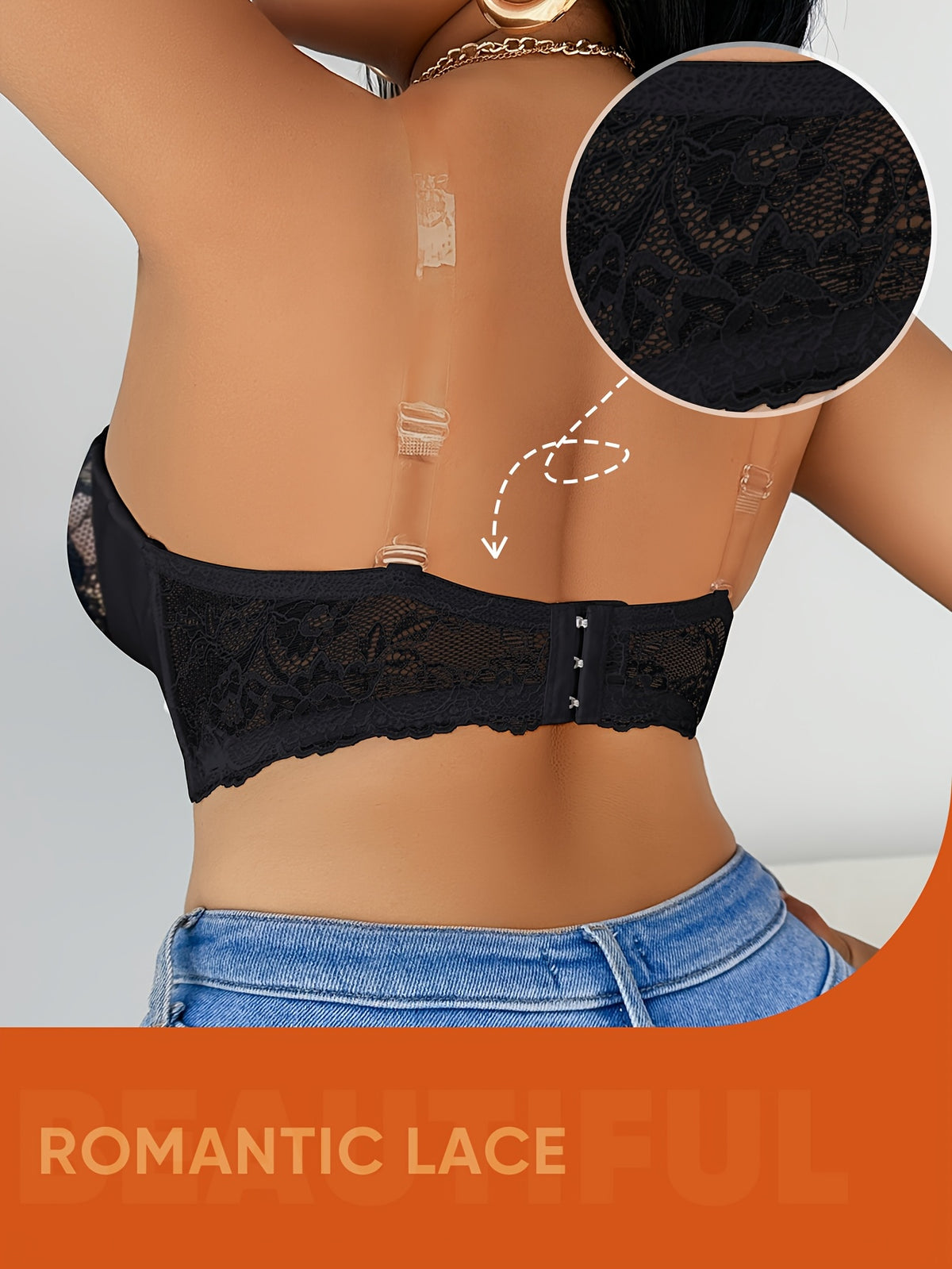 Bustier convertible grande taille — Dentelle blanche ou noire
