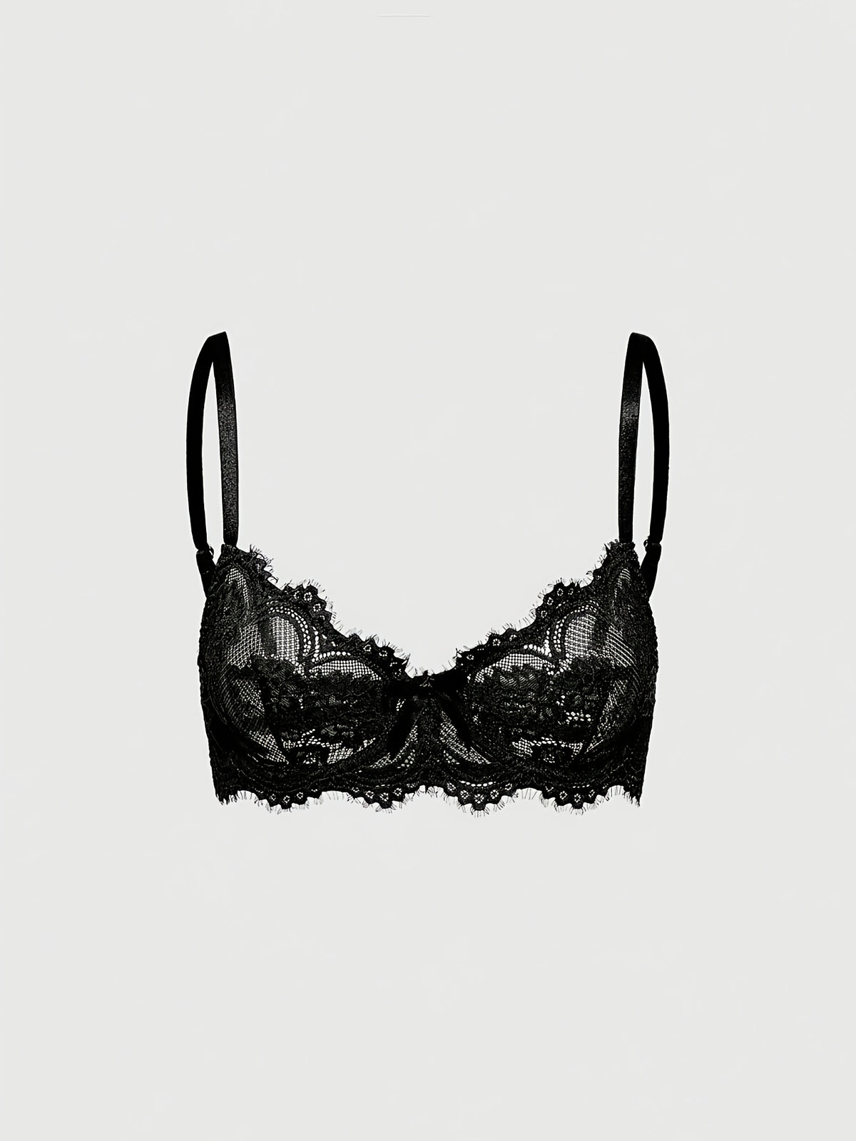 Soutien-gorge grande taille, dentelle à cils sur armature