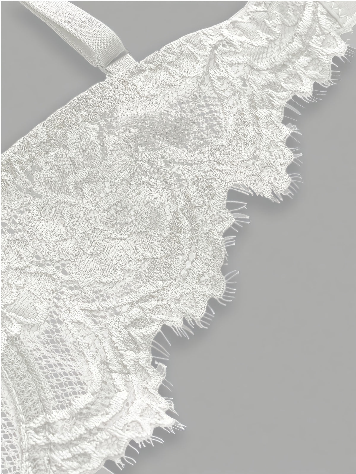 Soutien-gorge grande taille, dentelle à cils sur armature