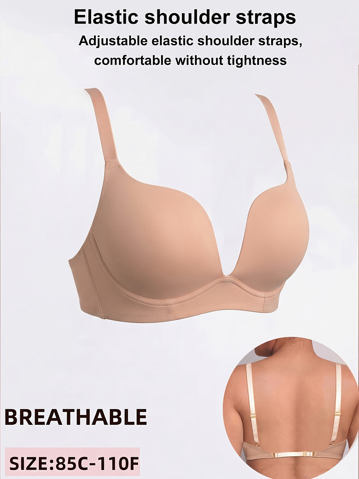 Soutien-gorge grande taille — Bonnet couvrant et bride dorsale