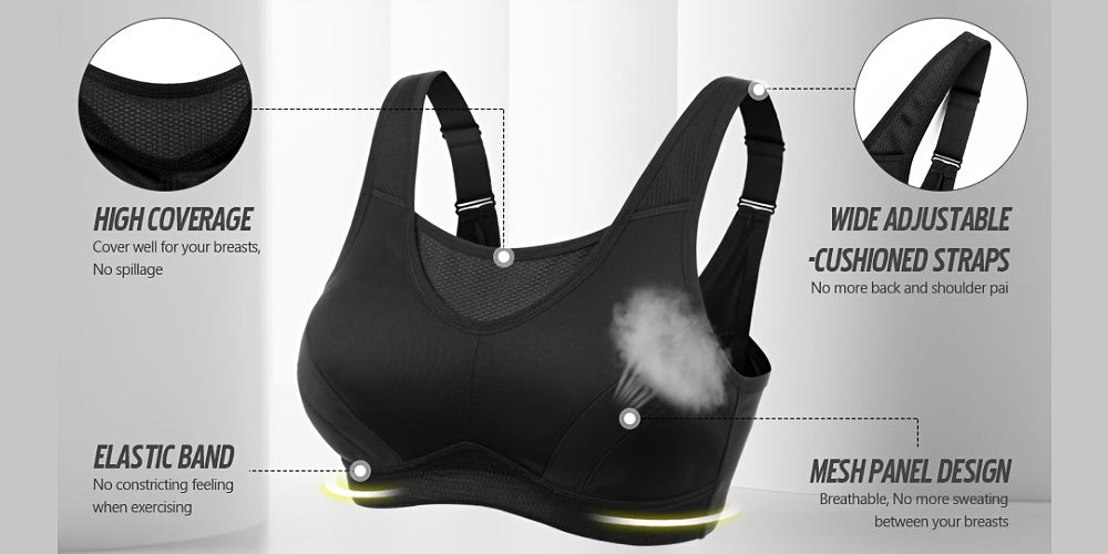 Soutien-gorge de sport grande taille — Bonnets cousus un à un