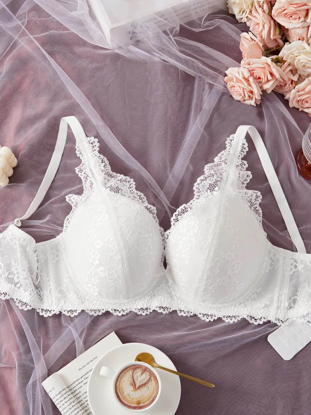 Soutien-gorge grande taille — Dentelle festonnée six coloris