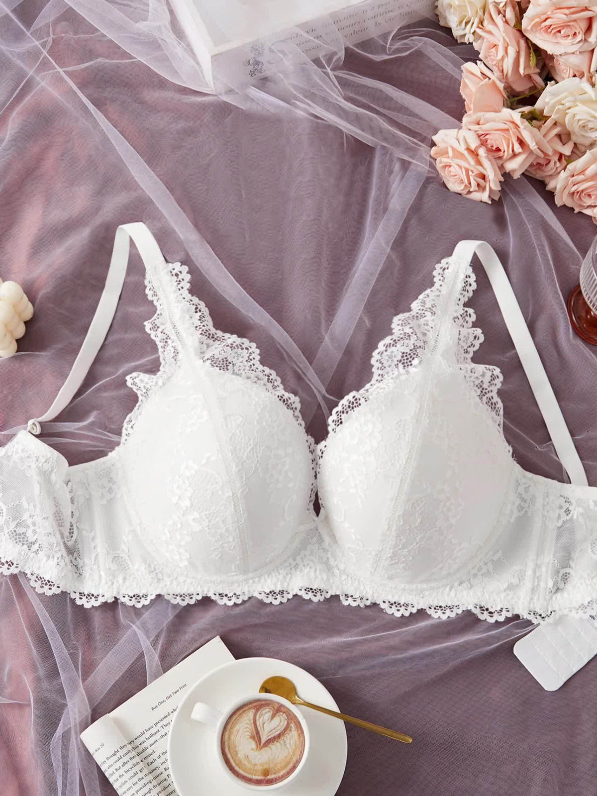 Soutien-gorge grande taille — Dentelle festonnée six coloris