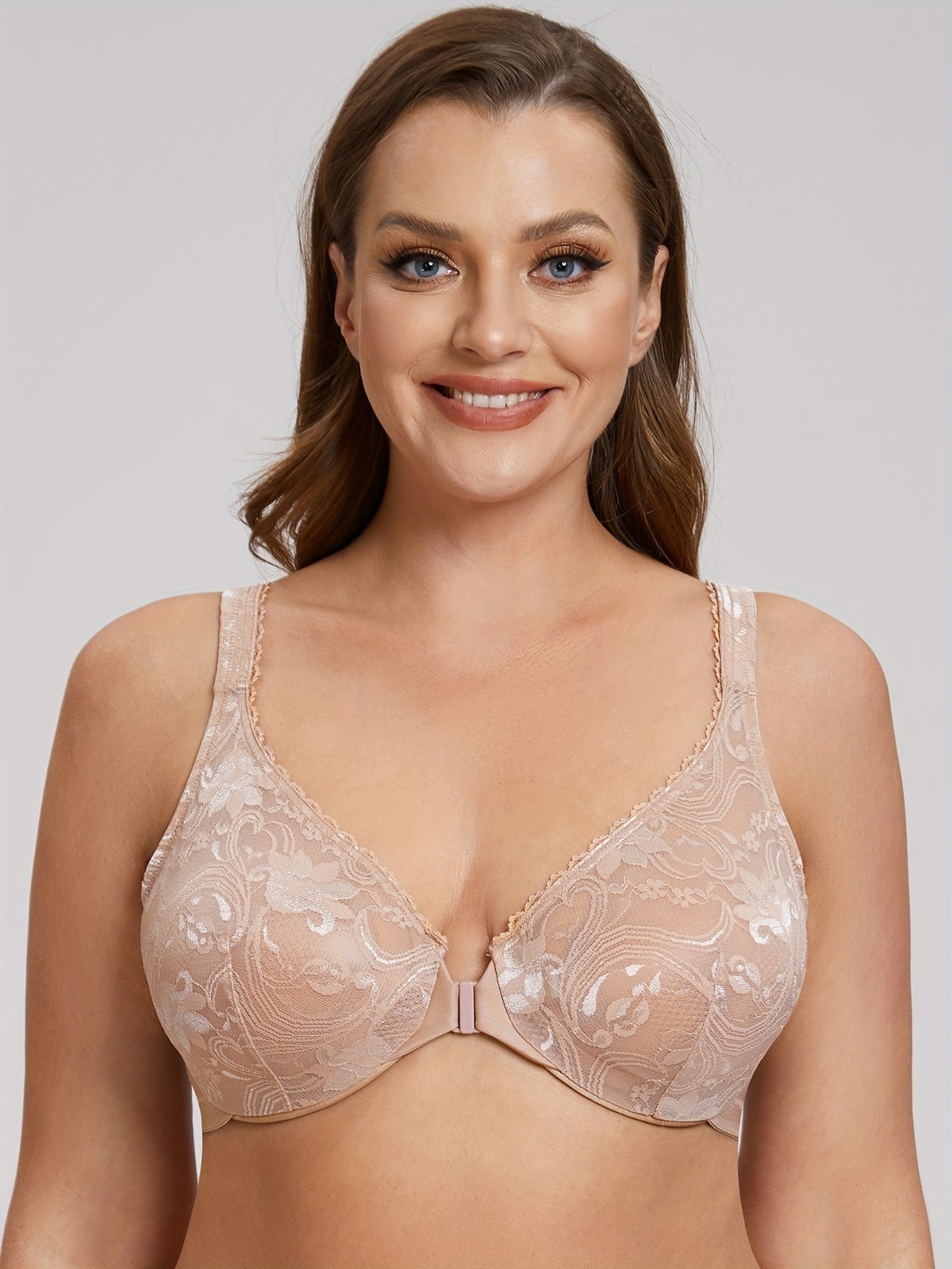 Soutien-gorge grande taille — Dentelle florale non doublée