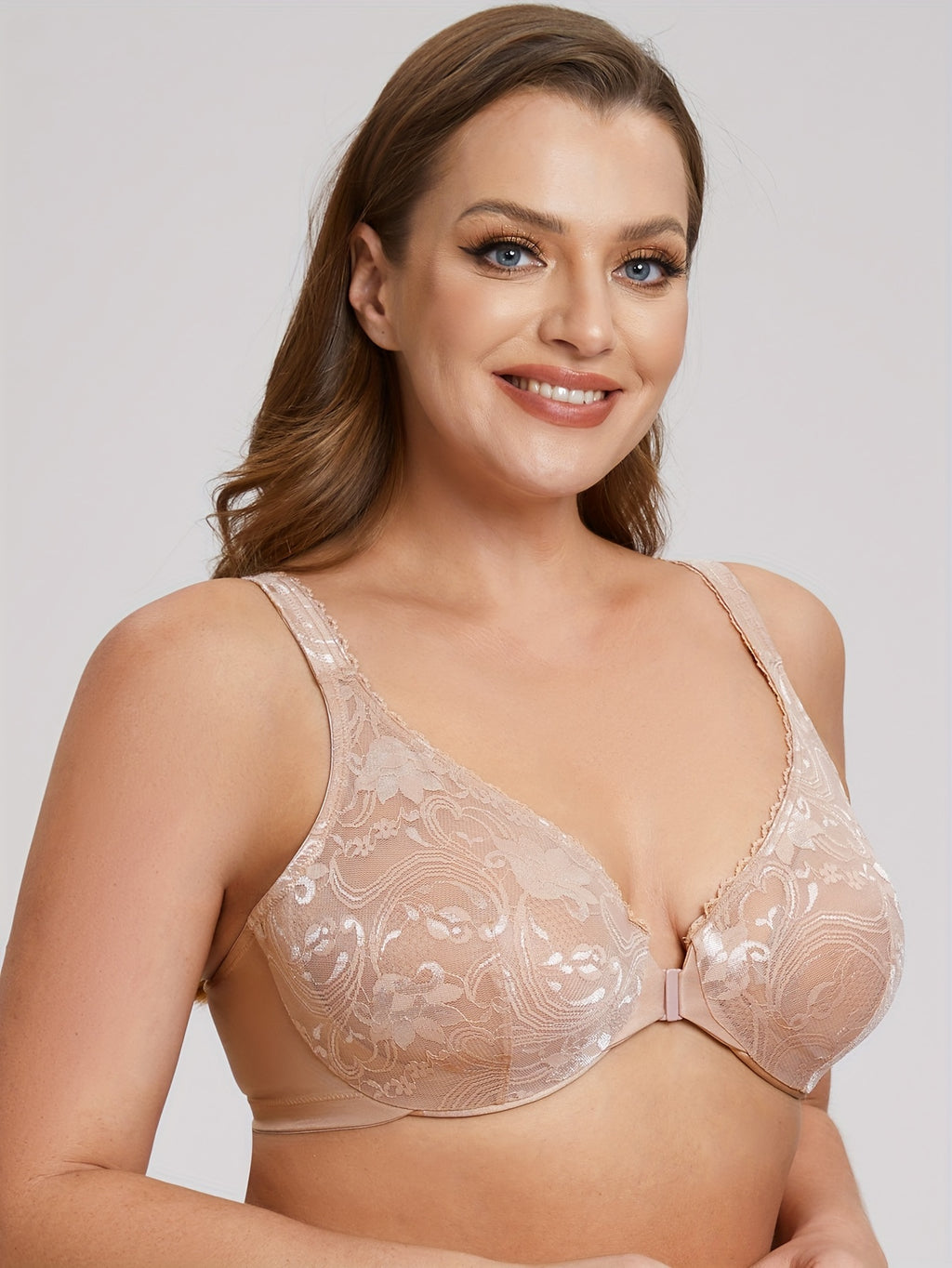Soutien-gorge grande taille — Dentelle florale non doublée