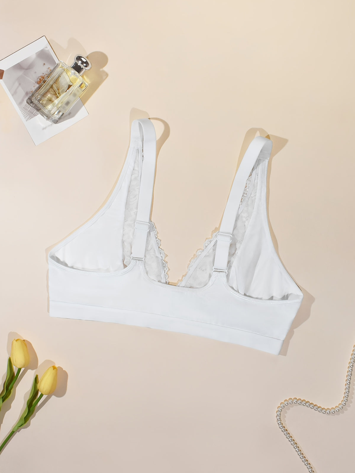 Soutien-gorge grande taille — Dentelle rosée, agrafes frontales