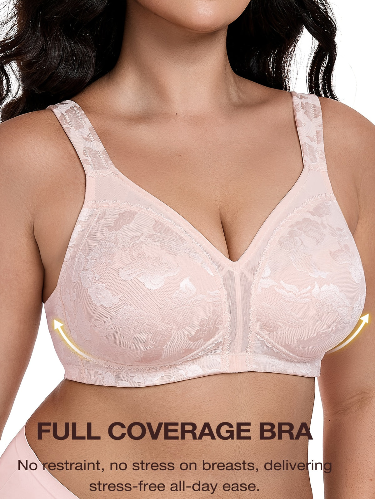 Soutien-gorge grande taille — Roses ajourées, quatre teintes
