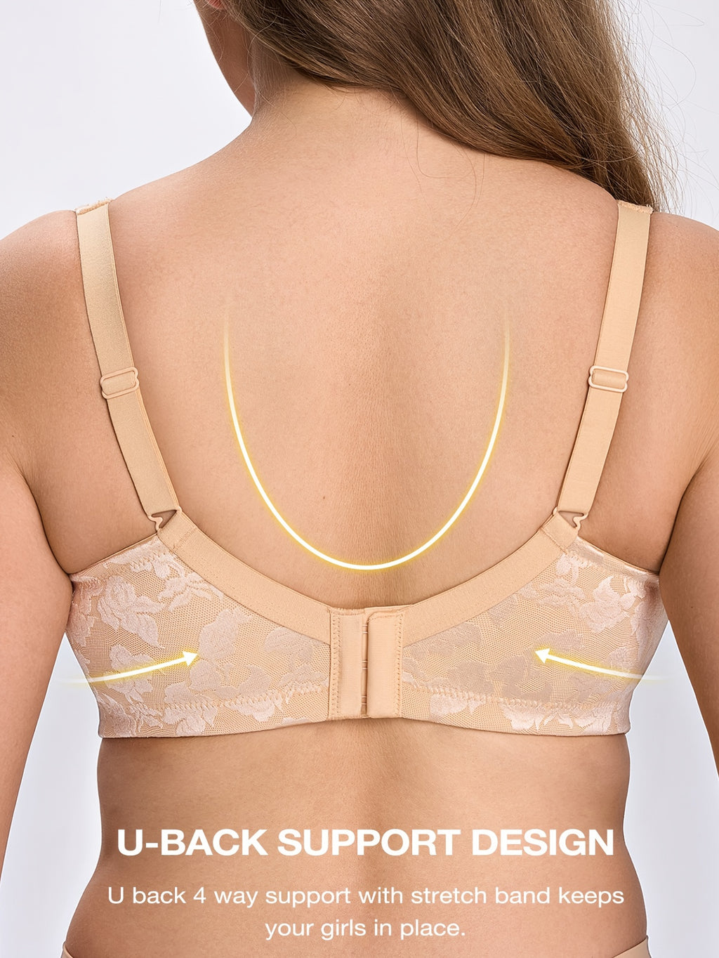 Soutien-gorge grande taille — Roses ajourées, quatre teintes