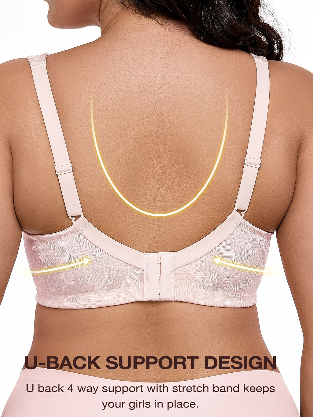 Soutien-gorge grande taille — Roses ajourées, quatre teintes