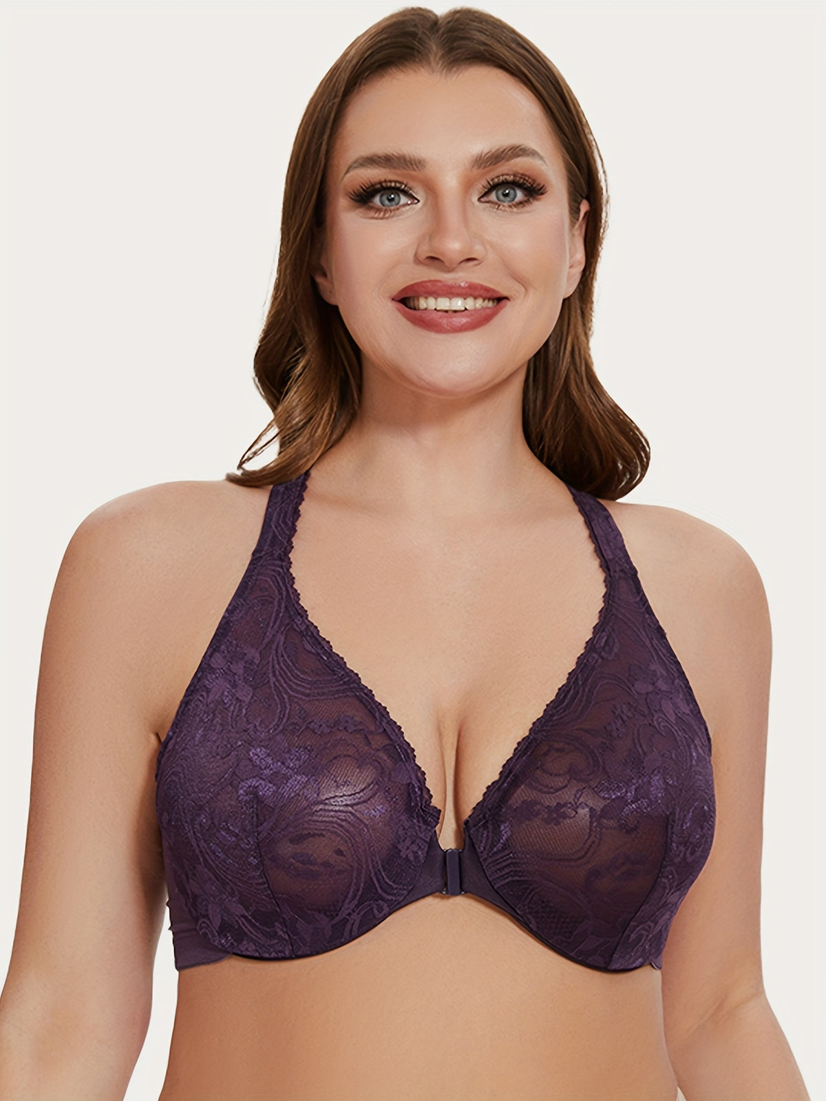 Soutien-gorge grande taille — Dos nageur, bleu et violet