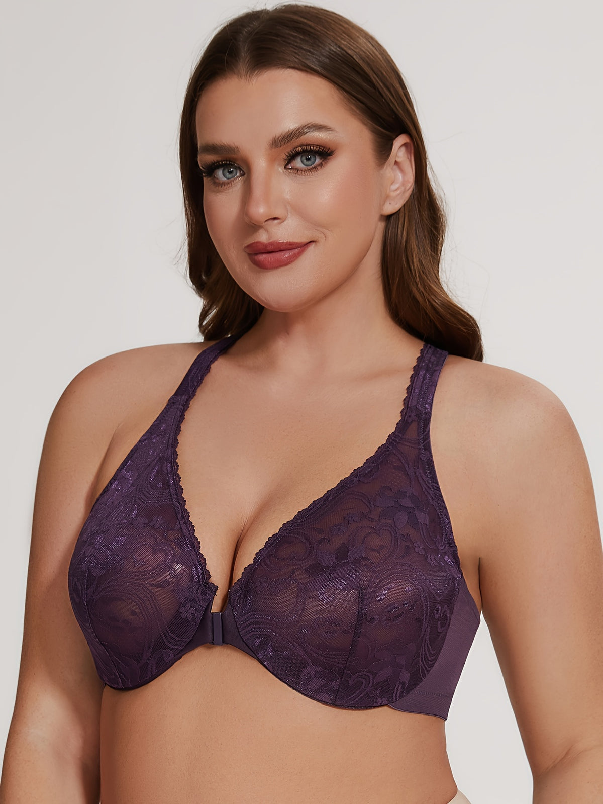 Soutien-gorge grande taille — Dos nageur, bleu et violet