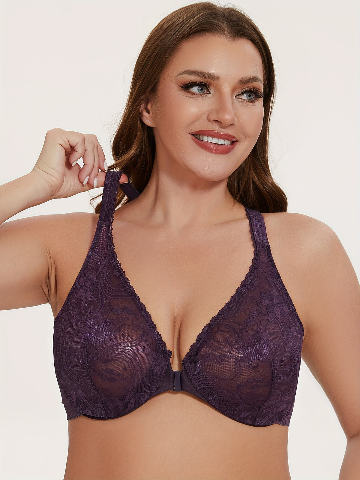 Soutien-gorge grande taille — Dos nageur, bleu et violet